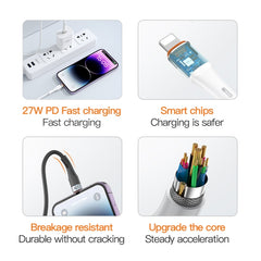 TOTU CB-2 Series USB-C / Type-C to 8 Pin Aluminum Alloy Skin Feel Charging Data Cable, 1m