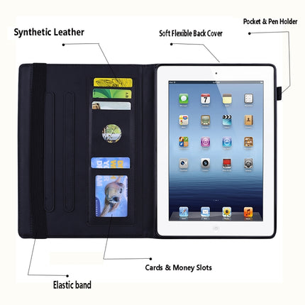 Calf Pattern Double Folding Design Embossed Leather Case with Holder & Card Slots & Pen Slot & Elastic Band, For Huawei MatePad 10.4, For Huawei MediaPad M6 10.8, For Lenovo Tab M8 TB-8505F 8505X 8.0