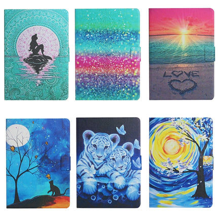 Colored Drawing Pattern Horizontal Flip Leather Case with Holder & Card Slots & Sleep / Wake-up Function