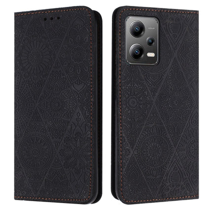 Ethnic Embossed Adsorption Leather Phone Case, For Redmi Note 12 Pro 4G, For Redmi Note 12 4G Global, For Redmi Note 12 Pro 5G Global, For Redmi Note 12 5G Global