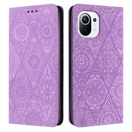 Ethnic Embossed Adsorption Leather Phone Case, For Xiaomi 11 Lite, For Redmi Note 10 Pro, For Redmi Note 10 4G, For Xiaomi Redmi 9T