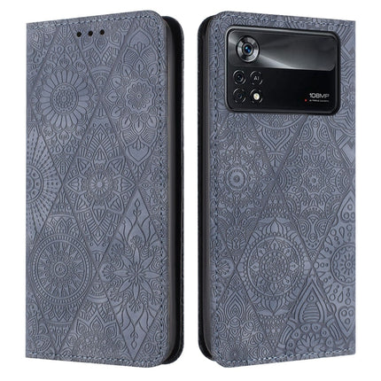 Ethnic Embossed Adsorption Leather Phone Case, For Xiaomi Poco X4 Pro 5G, For Xiaomi Redmi 10, For Xiaomi Poco M4 Pro 5G, For Xiaomi Poco X3 NFC