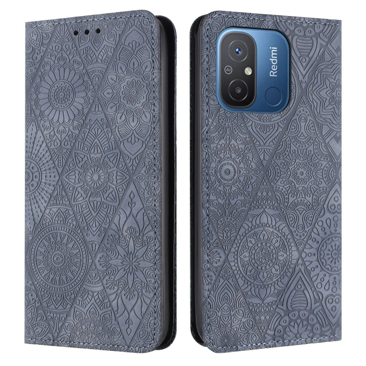 Ethnic Embossed Adsorption Leather Phone Case, For Xiaomi Redmi 12C, For Xiaomi Redmi A1+, For Xiaomi 12T / 12T Pro, For Xiaomi Redmi A1