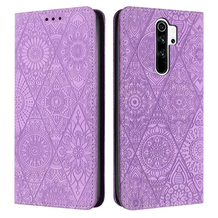 Ethnic Embossed Adsorption Leather Phone Case, For Xiaomi Redmi 9A, For Xiaomi Redmi 9, For Redmi Note 9, For Redmi Note 9 Pro