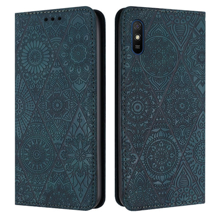 Ethnic Embossed Adsorption Leather Phone Case, For Xiaomi Redmi 9A, For Xiaomi Redmi 9, For Redmi Note 9, For Redmi Note 9 Pro