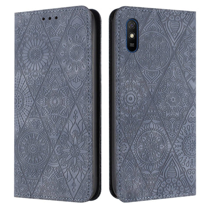 Ethnic Embossed Adsorption Leather Phone Case, For Xiaomi Redmi 9A, For Xiaomi Redmi 9, For Redmi Note 9, For Redmi Note 9 Pro