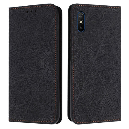 Ethnic Embossed Adsorption Leather Phone Case, For Xiaomi Redmi 9A, For Xiaomi Redmi 9, For Redmi Note 9, For Redmi Note 9 Pro