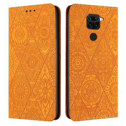 Ethnic Embossed Adsorption Leather Phone Case, For Xiaomi Redmi 9A, For Xiaomi Redmi 9, For Redmi Note 9, For Redmi Note 9 Pro