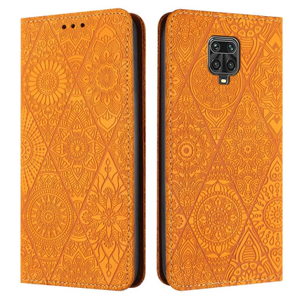 Ethnic Embossed Adsorption Leather Phone Case, For Xiaomi Redmi 9A, For Xiaomi Redmi 9, For Redmi Note 9, For Redmi Note 9 Pro