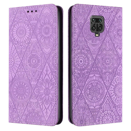 Ethnic Embossed Adsorption Leather Phone Case, For Xiaomi Redmi 9A, For Xiaomi Redmi 9, For Redmi Note 9, For Redmi Note 9 Pro