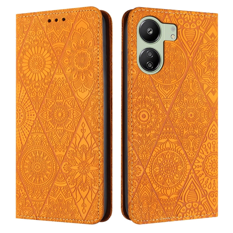 Ethnic Embossed Adsorption Leather Phone Case, For Xiaomi Redmi 13 4G, For Xiaomi Redmi Note 13 5G, For Xiaomi Redmi 13C, For Xiaomi Redmi Note 13 Pro 5G