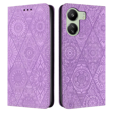 Ethnic Embossed Adsorption Leather Phone Case, For Xiaomi Redmi 13 4G, For Xiaomi Redmi Note 13 5G, For Xiaomi Redmi 13C, For Xiaomi Redmi Note 13 Pro 5G