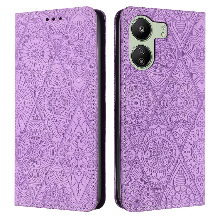 Ethnic Embossed Adsorption Leather Phone Case, For Xiaomi Redmi 13 4G, For Xiaomi Redmi Note 13 5G, For Xiaomi Redmi 13C, For Xiaomi Redmi Note 13 Pro 5G