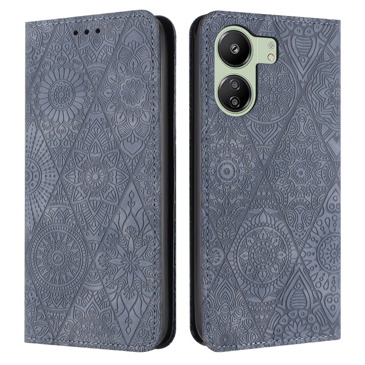 Ethnic Embossed Adsorption Leather Phone Case, For Xiaomi Redmi 13 4G, For Xiaomi Redmi Note 13 5G, For Xiaomi Redmi 13C, For Xiaomi Redmi Note 13 Pro 5G
