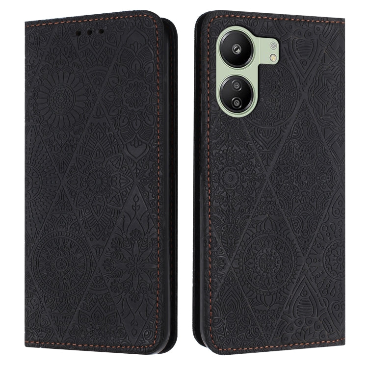 Ethnic Embossed Adsorption Leather Phone Case, For Xiaomi Redmi 13 4G, For Xiaomi Redmi Note 13 5G, For Xiaomi Redmi 13C, For Xiaomi Redmi Note 13 Pro 5G