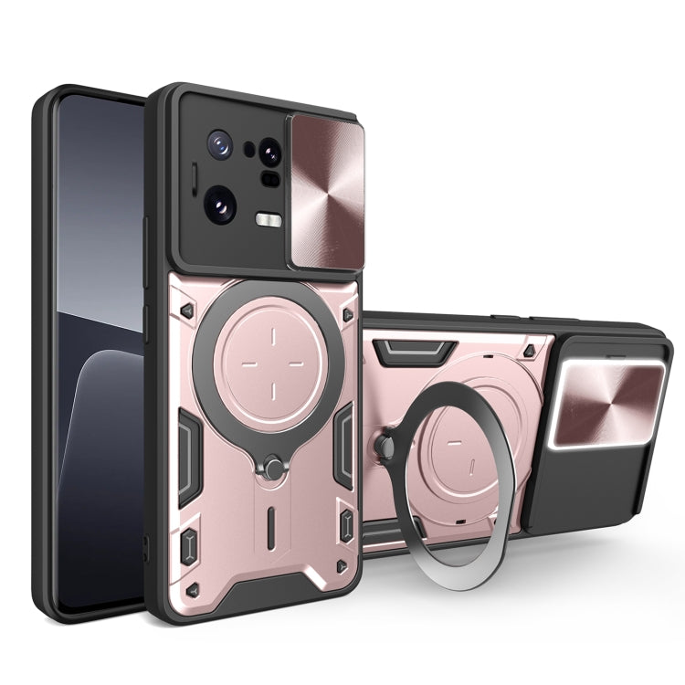 CD Texture Sliding Camshield Magnetic Holder Phone Case