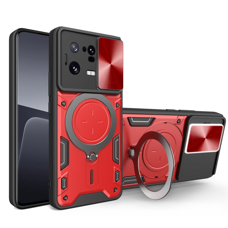 CD Texture Sliding Camshield Magnetic Holder Phone Case