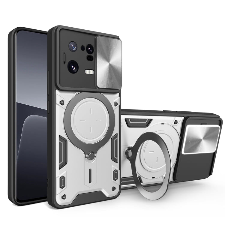 CD Texture Sliding Camshield Magnetic Holder Phone Case