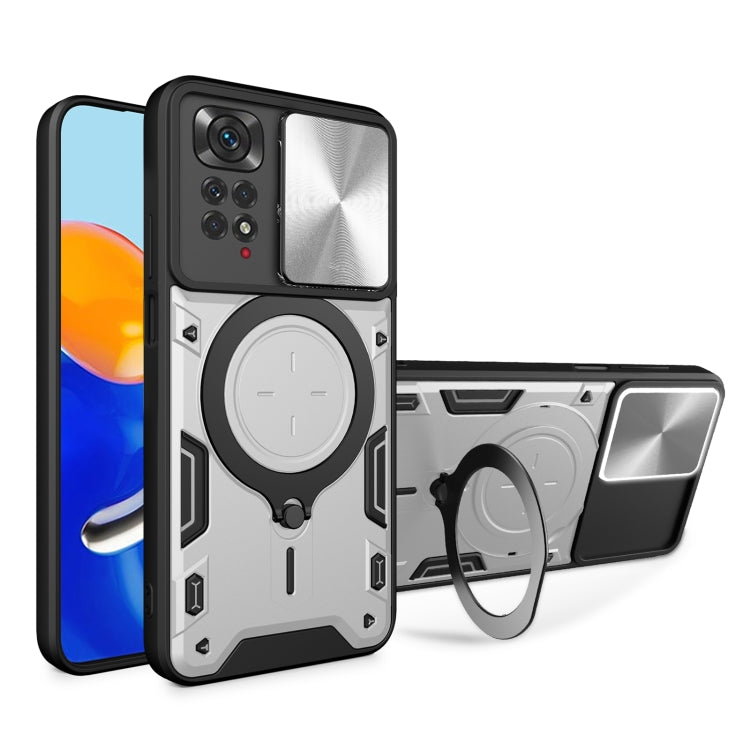 CD Texture Sliding Camshield Magnetic Holder Phone Case