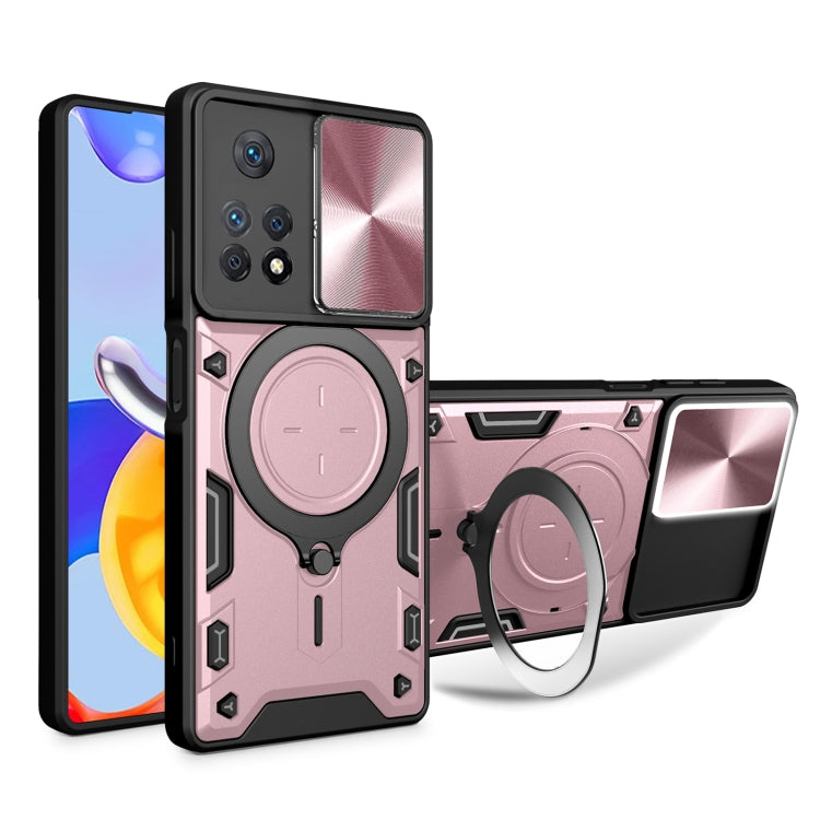 CD Texture Sliding Camshield Magnetic Holder Phone Case