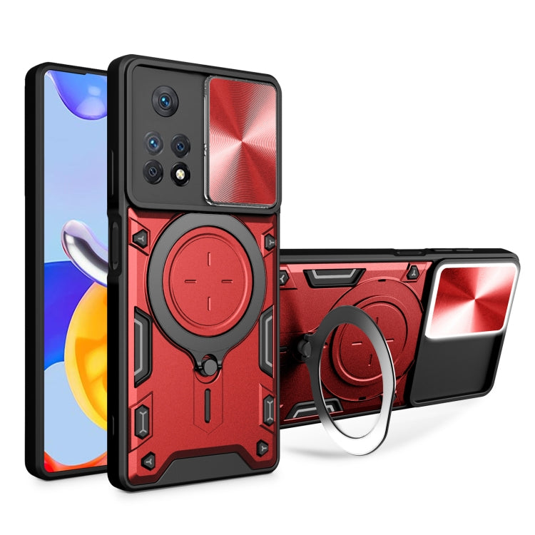 CD Texture Sliding Camshield Magnetic Holder Phone Case