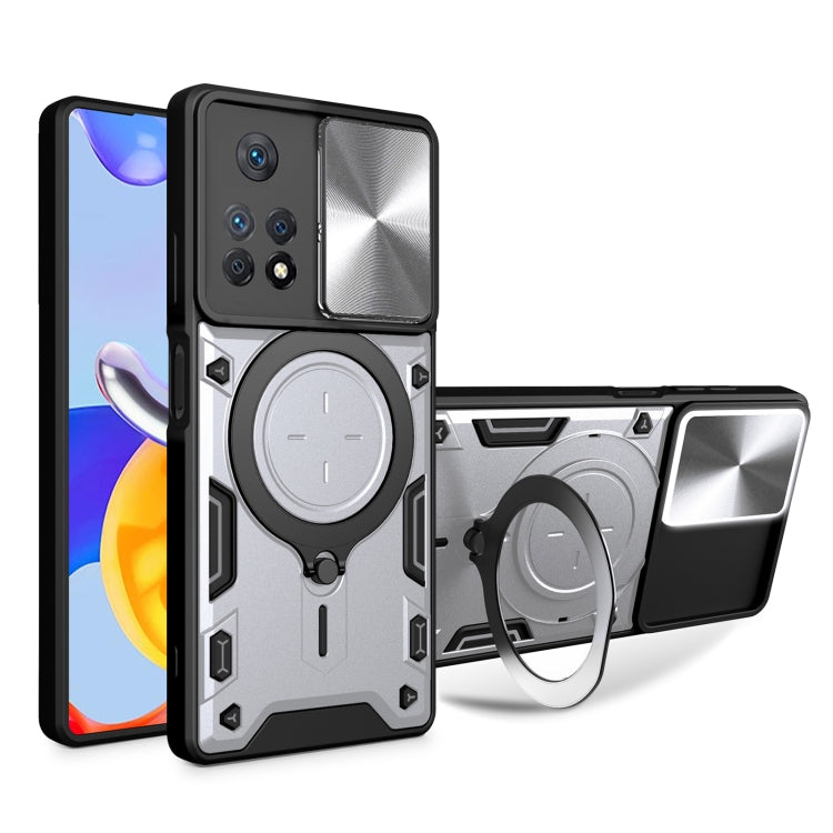 CD Texture Sliding Camshield Magnetic Holder Phone Case