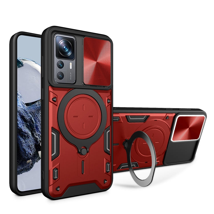 CD Texture Sliding Camshield Magnetic Holder Phone Case