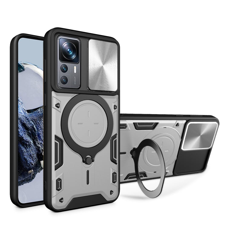 CD Texture Sliding Camshield Magnetic Holder Phone Case