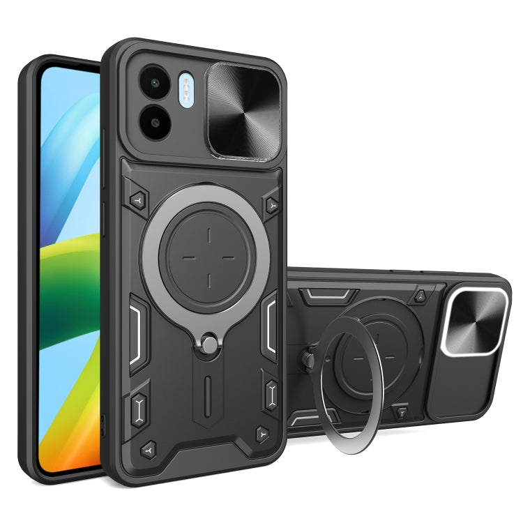 CD Texture Sliding Camshield Magnetic Holder Phone Case