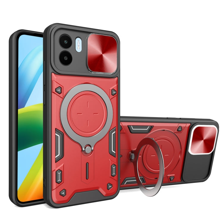 CD Texture Sliding Camshield Magnetic Holder Phone Case