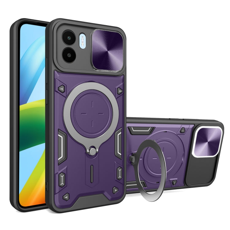 CD Texture Sliding Camshield Magnetic Holder Phone Case