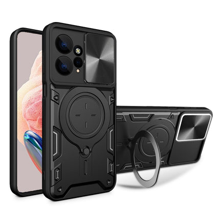 CD Texture Sliding Camshield Magnetic Holder Phone Case, For Xiaomi Redmi Note 12S 4G, For Xiaomi Redmi Note 12 4G, For Xiaomi Redmi Note 12 Pro 5G, For Xiaomi Redmi 12C