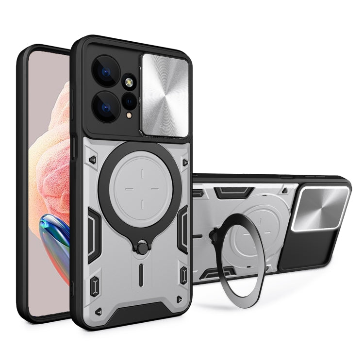 CD Texture Sliding Camshield Magnetic Holder Phone Case