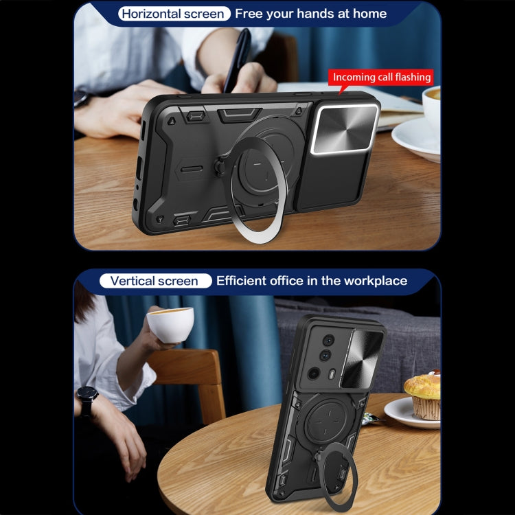 CD Texture Sliding Camshield Magnetic Holder Phone Case