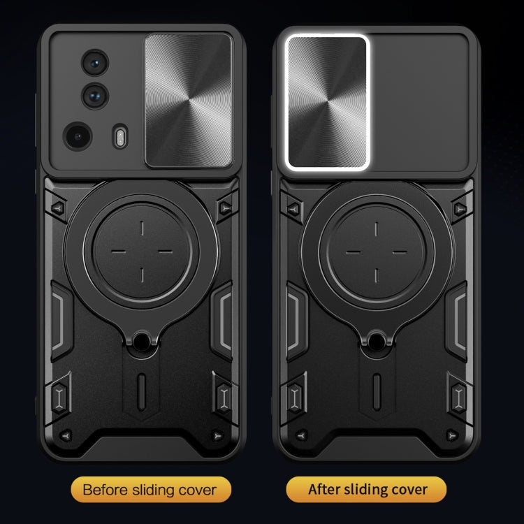 CD Texture Sliding Camshield Magnetic Holder Phone Case