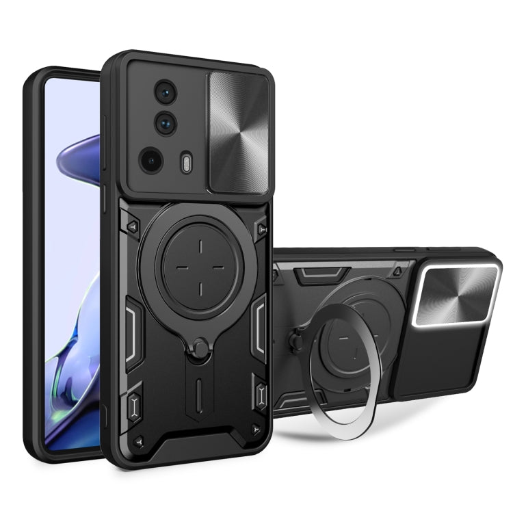 CD Texture Sliding Camshield Magnetic Holder Phone Case