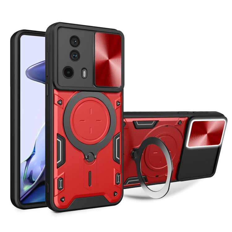 CD Texture Sliding Camshield Magnetic Holder Phone Case
