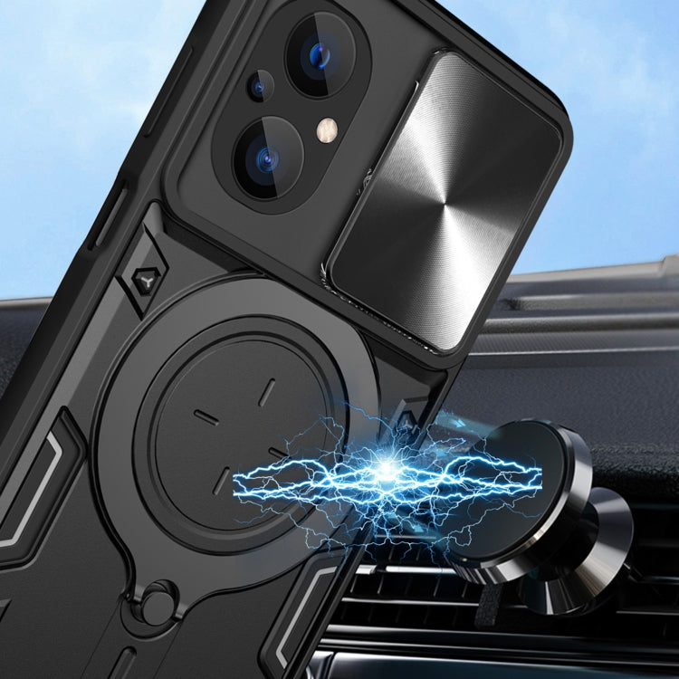CD Texture Sliding Camshield Magnetic Holder Phone Case