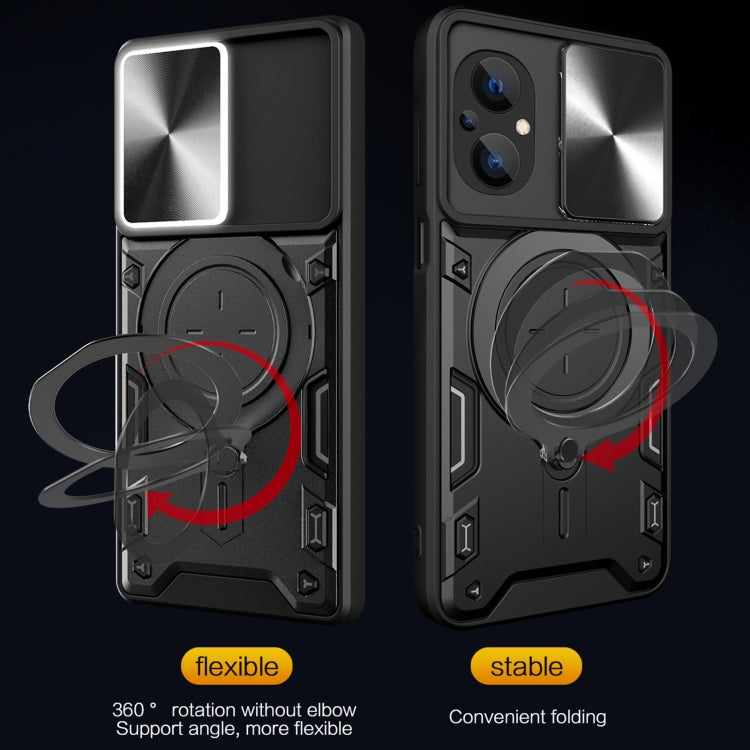 CD Texture Sliding Camshield Magnetic Holder Phone Case