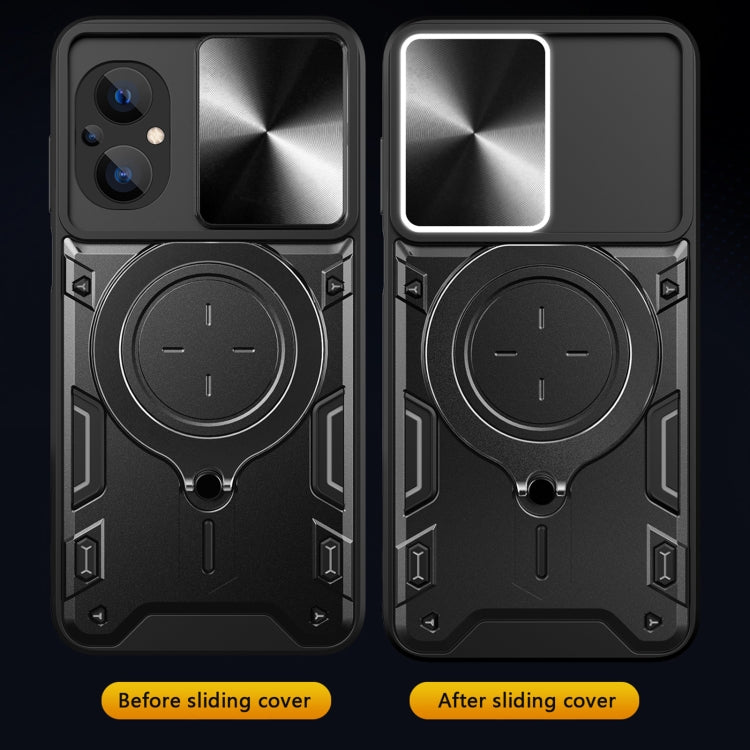 CD Texture Sliding Camshield Magnetic Holder Phone Case