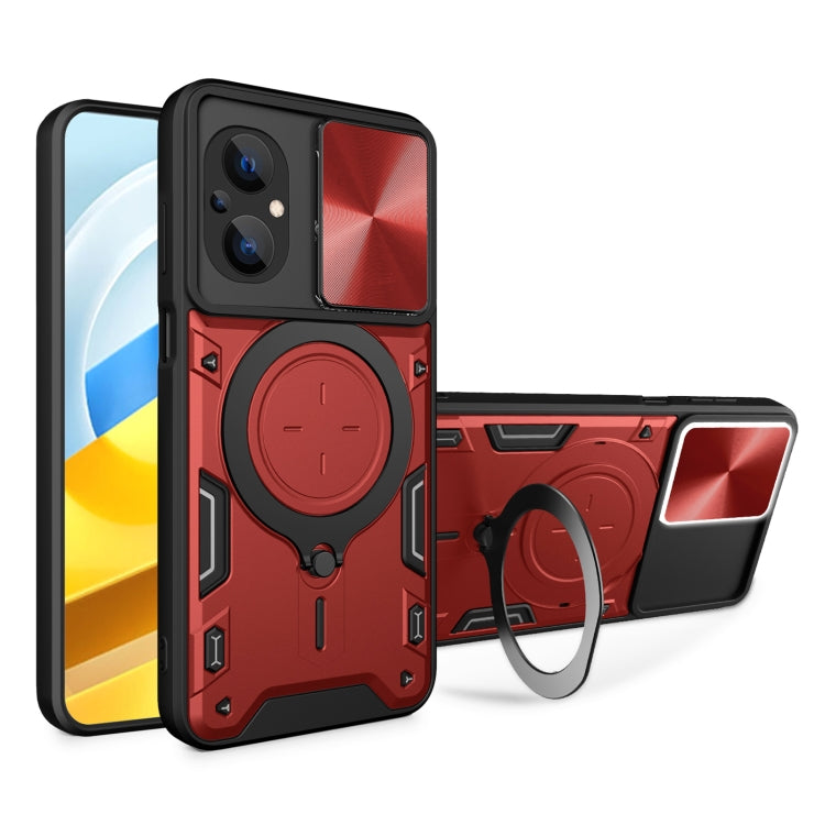 CD Texture Sliding Camshield Magnetic Holder Phone Case