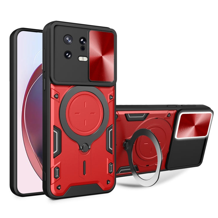 CD Texture Sliding Camshield Magnetic Holder Phone Case