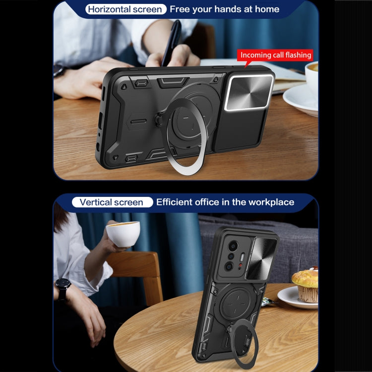 CD Texture Sliding Camshield Magnetic Holder Phone Case