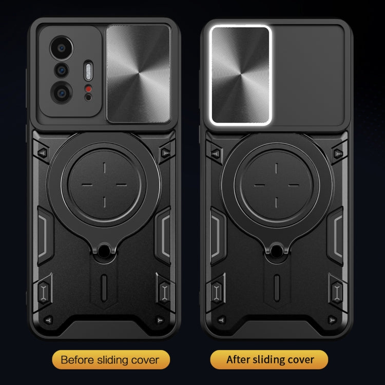 CD Texture Sliding Camshield Magnetic Holder Phone Case