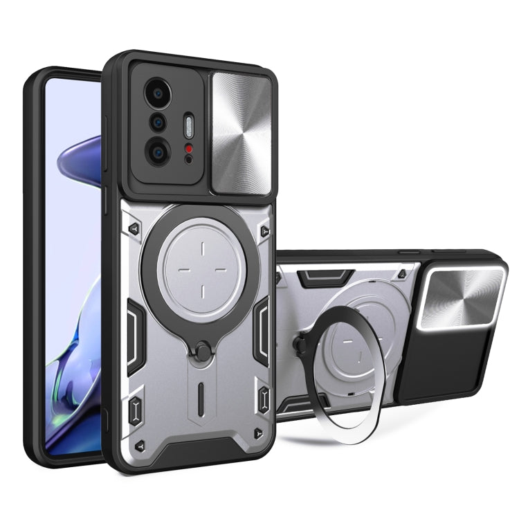 CD Texture Sliding Camshield Magnetic Holder Phone Case