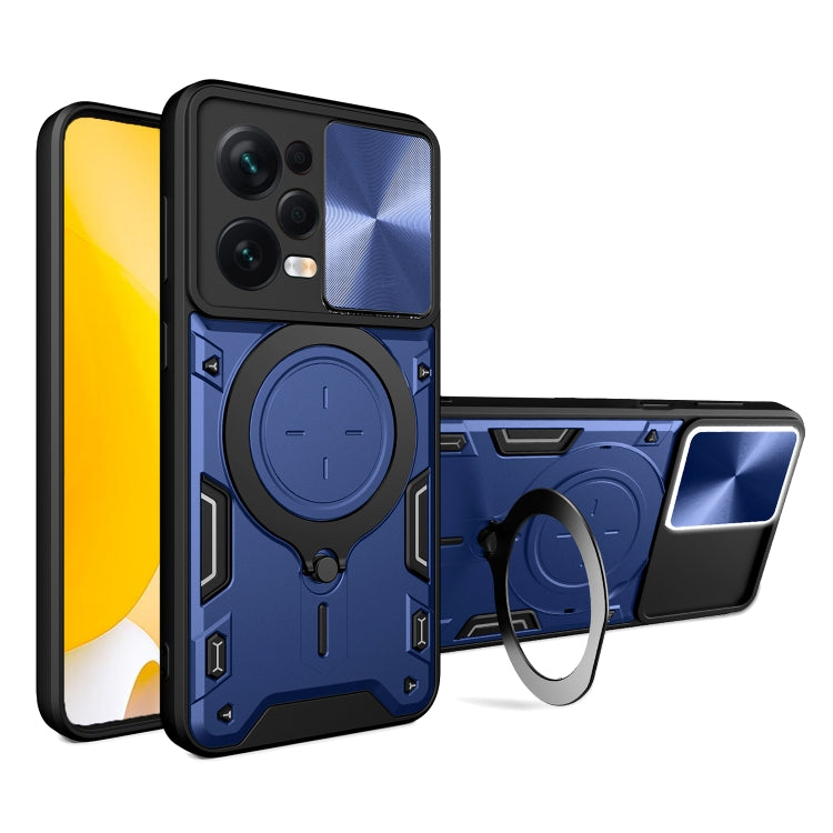 CD Texture Sliding Camshield Magnetic Holder Phone Case