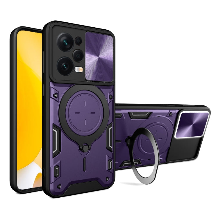 CD Texture Sliding Camshield Magnetic Holder Phone Case