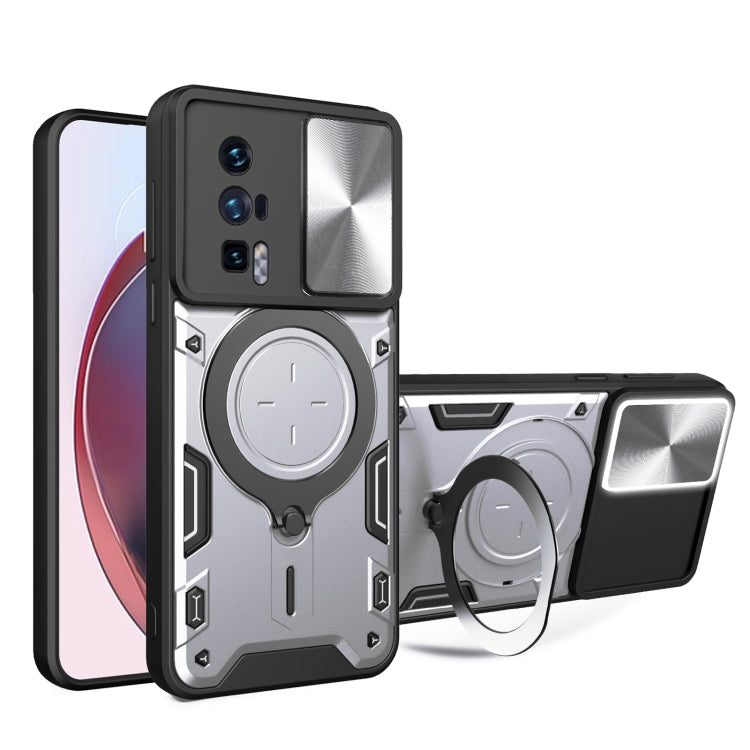 CD Texture Sliding Camshield Magnetic Holder Phone Case