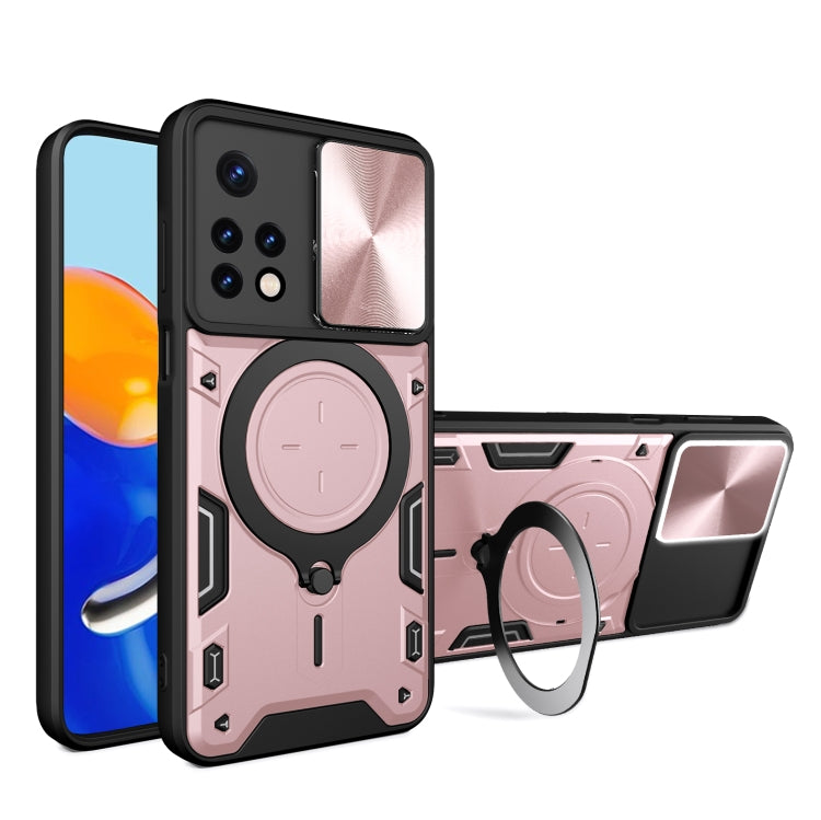 CD Texture Sliding Camshield Magnetic Holder Phone Case