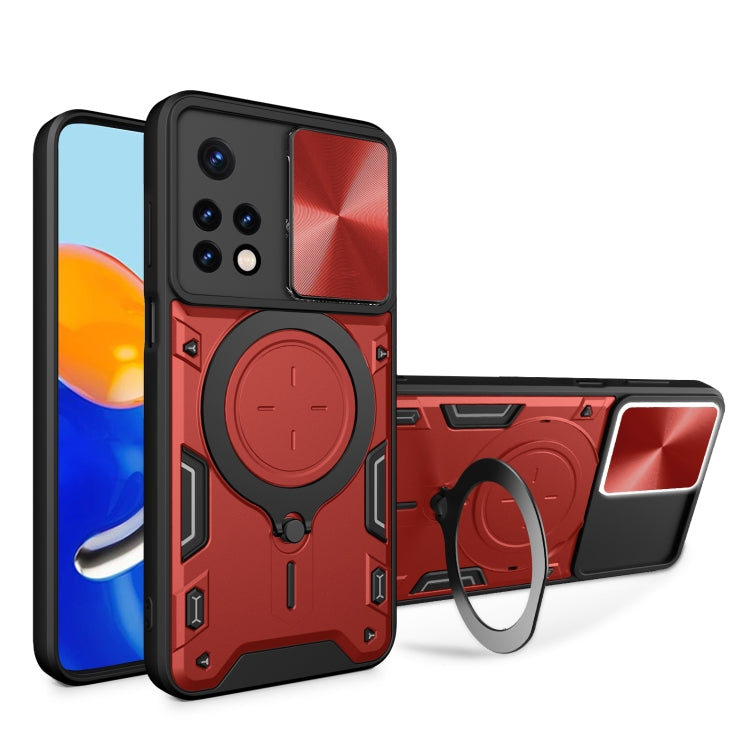 CD Texture Sliding Camshield Magnetic Holder Phone Case